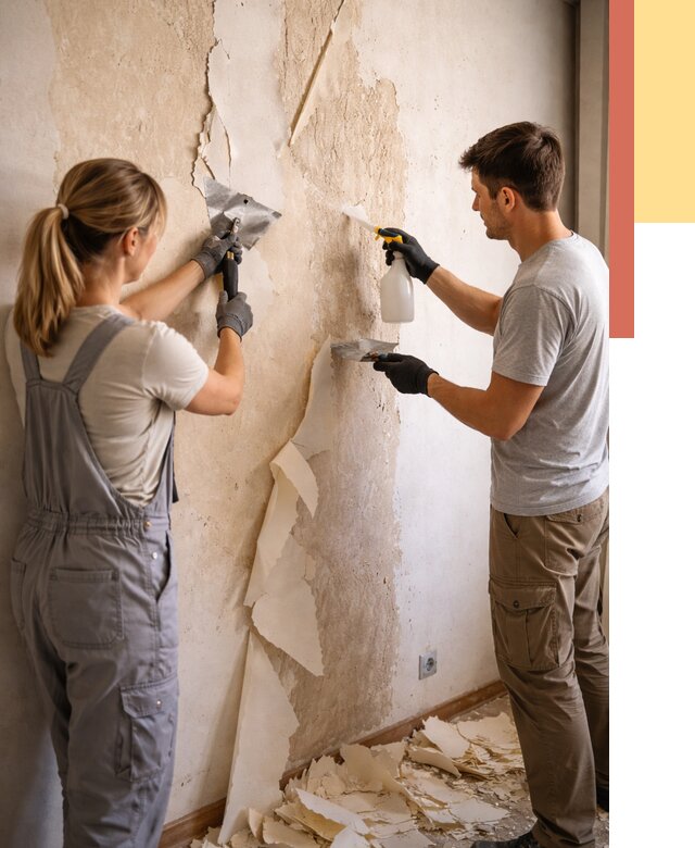 Снятие старых обоев в Сарове от 5468 руб. под ключ недорого | ОТДЕЛОЧНИК-Сро