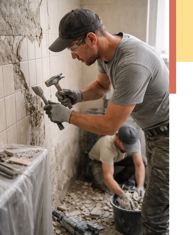 Демонтаж плитки со стен в Сарове от 885 руб. — быстро и недорого | ОТДЕЛОЧНИК-Сро