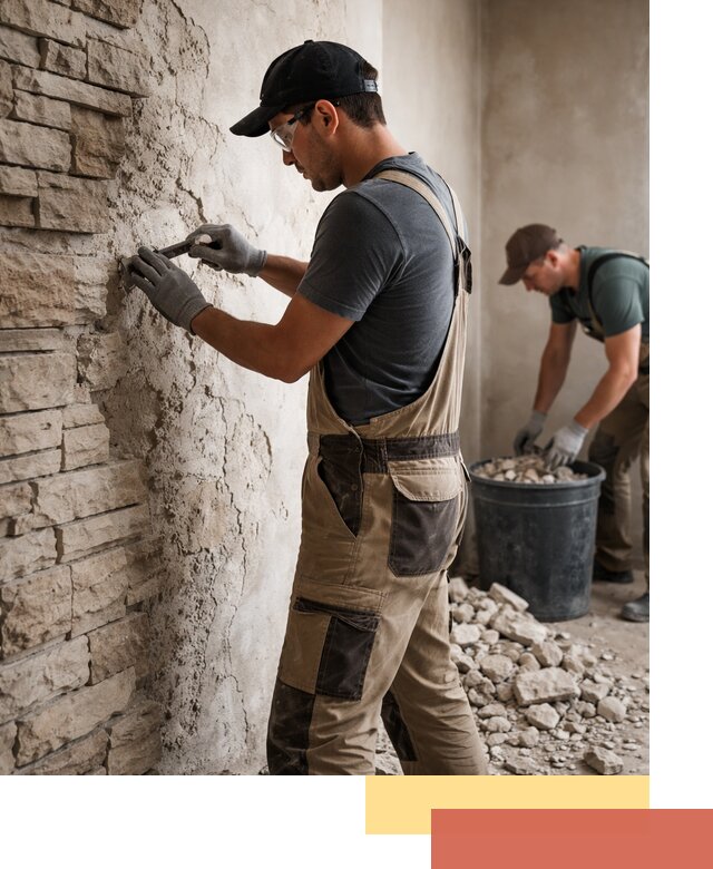 Демонтаж декоративного камня в Сарове профессионально и безопасно