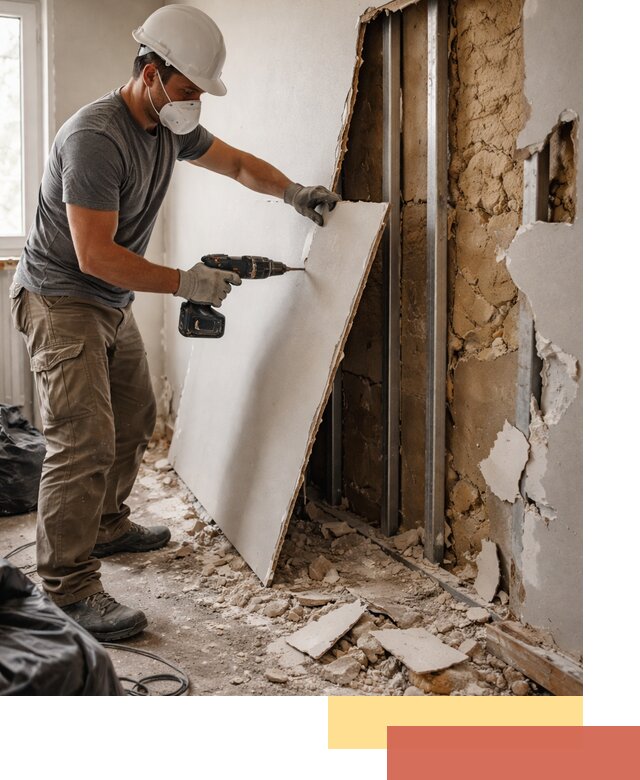 Демонтаж гипсокартона со стен в Сарове качественно и быстро