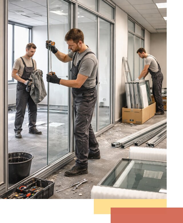 Демонтаж стеклянных перегородок в Сарове быстро и безопасно