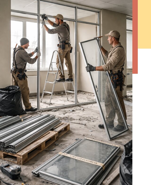 Демонтаж алюминиевых перегородок в Сарове от 4374 руб. — быстро и недорого | ОТДЕЛОЧНИК-Сро