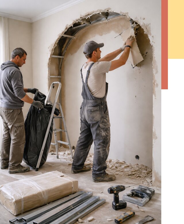 Демонтаж арки из гипсокартона в Сарове от 3645 руб. — услуги под ключ | ОТДЕЛОЧНИК-Сро