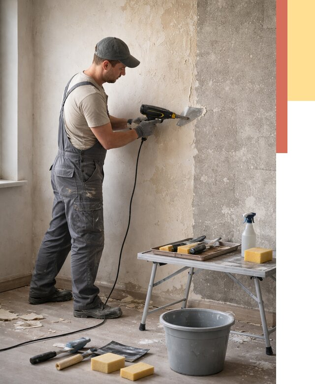 Очистка стен от клея в Сарове от 1927 руб. — снятие и удаление клея со стен | ОТДЕЛОЧНИК-Сро