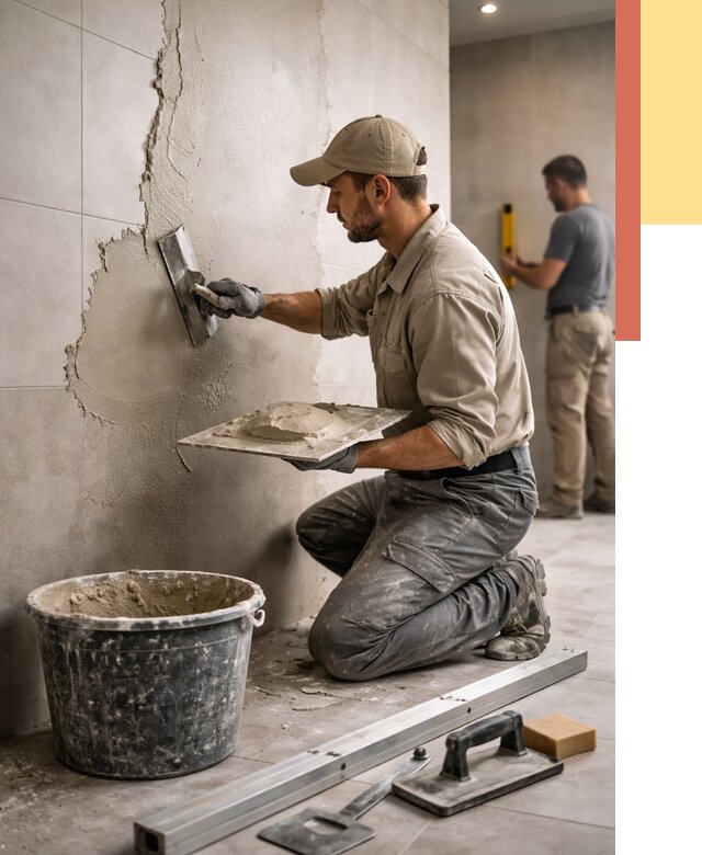 Штукатурка стен в ванной в Сарове от 4687 руб./м² — выравнивание под ключ | ОТДЕЛОЧНИК-Сро