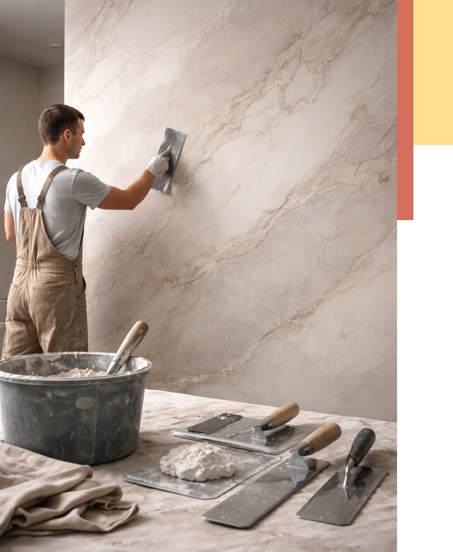 Декоративная штукатурка под мрамор в Сарове от 2916 руб./м² — быстро и недорого | ОТДЕЛОЧНИК-Сро