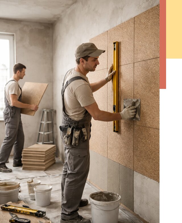 Монтаж пробковых панелей на стены в Сарове от 3645 руб. — ОТДЕЛОЧНИК-Сро