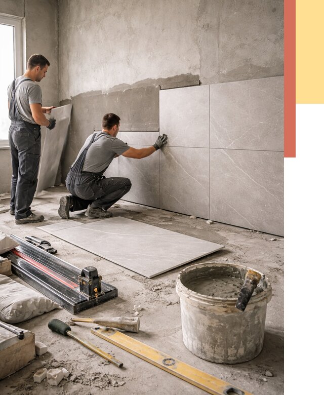 Облицовка стен керамогранитом в Сарове от 4374 руб./м² — услуги под ключ | ОТДЕЛОЧНИК-Сро