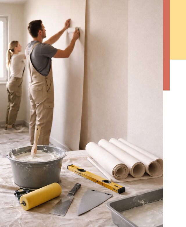 Поклейка бумажных обоев в Сарове от 5728 руб./м2 — быстро и недорого | ОТДЕЛОЧНИК-Сро