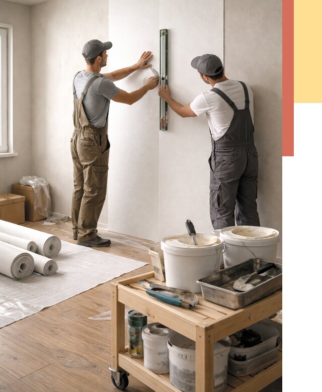 Поклейка стеклообоев в Сарове от 6770 руб. за м2 — быстро и недорого | ОТДЕЛОЧНИК-Сро