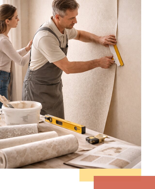 Поклейка обоев с подбором рисунка в Сарове