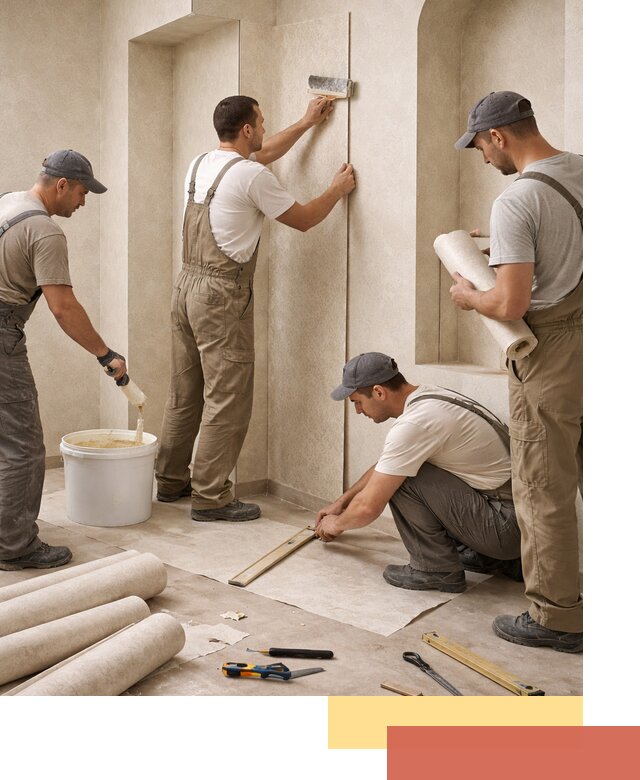 Поклейка обоев на сложные стены и неровные поверхности в Сарове