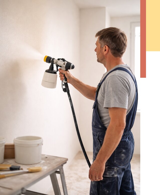 Покраска стен краскопультом в Сарове от 7811 руб. — механизированная покраска | ОТДЕЛОЧНИК-Сро