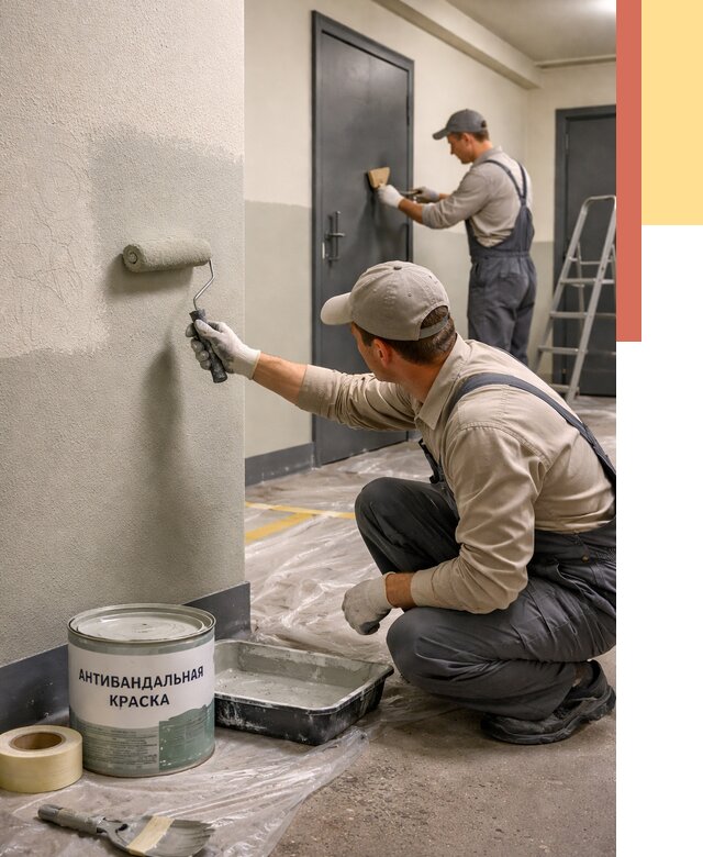 Покраска стен антивандальной краской в Сарове от 4687 руб./м² под ключ | ОТДЕЛОЧНИК-Сро