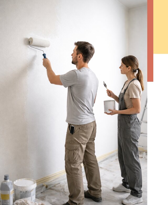 Окраска стен по стеклохолсту в Сарове от 4687 руб/м² под ключ | ОТДЕЛОЧНИК-Сро