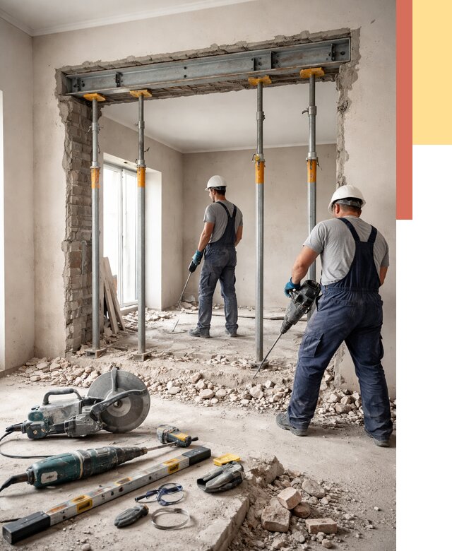 Прорезка проема в стене в Сарове от 4687 руб. — быстро и недорого | ОТДЕЛОЧНИК-Сро