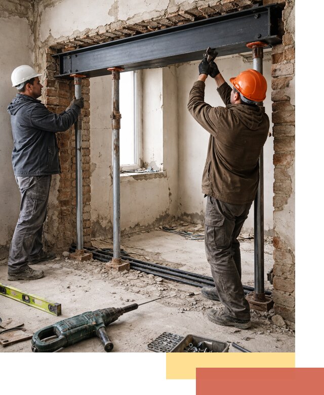 Усиление проема в стене в Сарове для расширения и безопасности