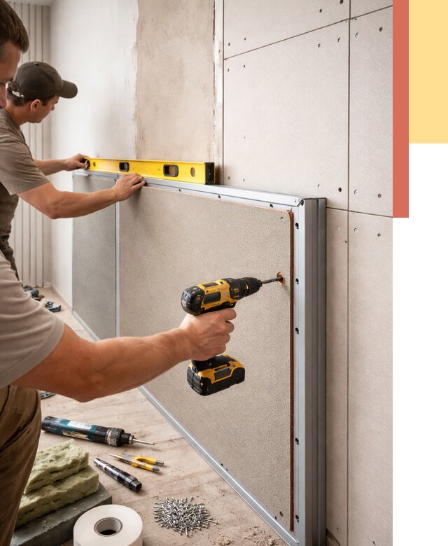 Шумоизоляция стен панелями ЗИПС в Сарове от 2291 руб./м² под ключ | ОТДЕЛОЧНИК-Сро