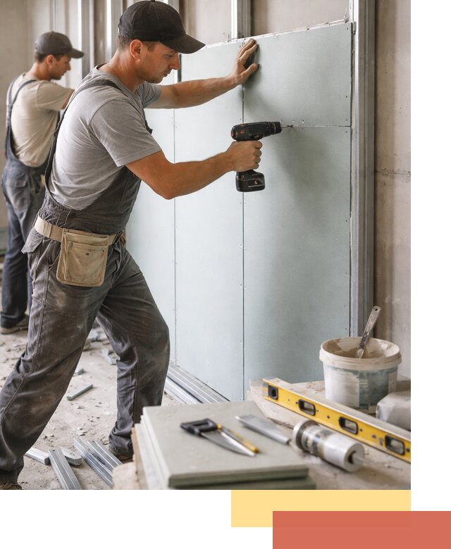 Кладка влагостойких перегородок ПГП в Сарове