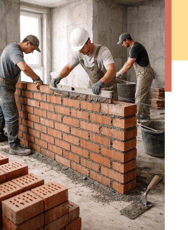 Кладка перегородок из кирпича в Сарове от 3645 руб. за м² | ОТДЕЛОЧНИК-Сро