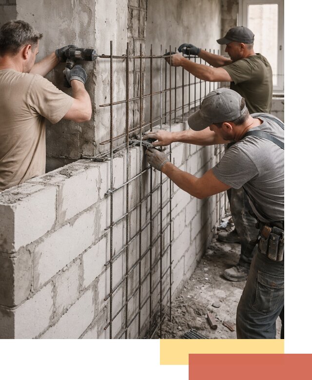 Армирование кладки перегородок в Сарове профессионально и надёжно