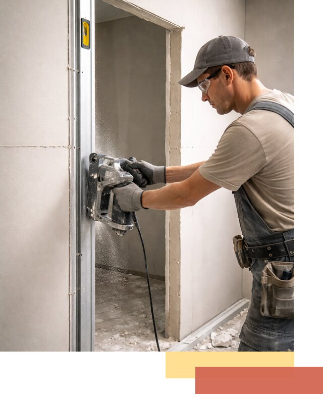 Устройство дверного проема в перегородке в Сарове