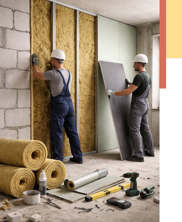 Шумоизоляция перегородок из блоков в Сарове от 1927 руб./м² — быстро и недорого | ОТДЕЛОЧНИК-Сро