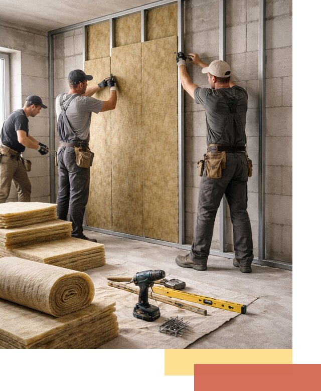 Шумоизоляция перегородок из блоков в Сарове — монтаж и защита шумоизоляцией