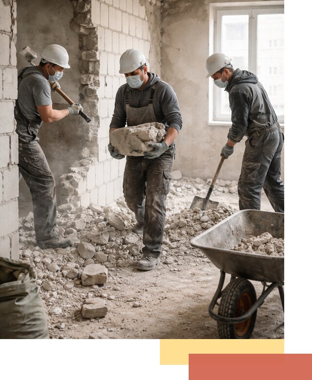 Демонтаж блочных перегородок в Сарове быстро и аккуратно