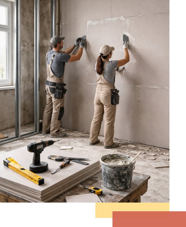 Монтаж двухслойной перегородки из гипсокартона в Сарове