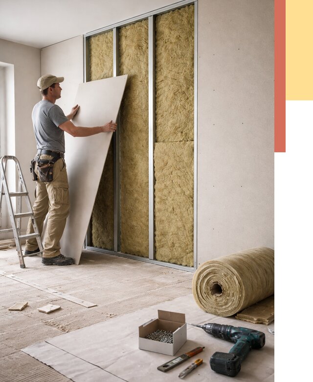 Перегородка из гипсокартона с шумоизоляцией в Сарове от 3249 руб. | ОТДЕЛОЧНИК-Сро