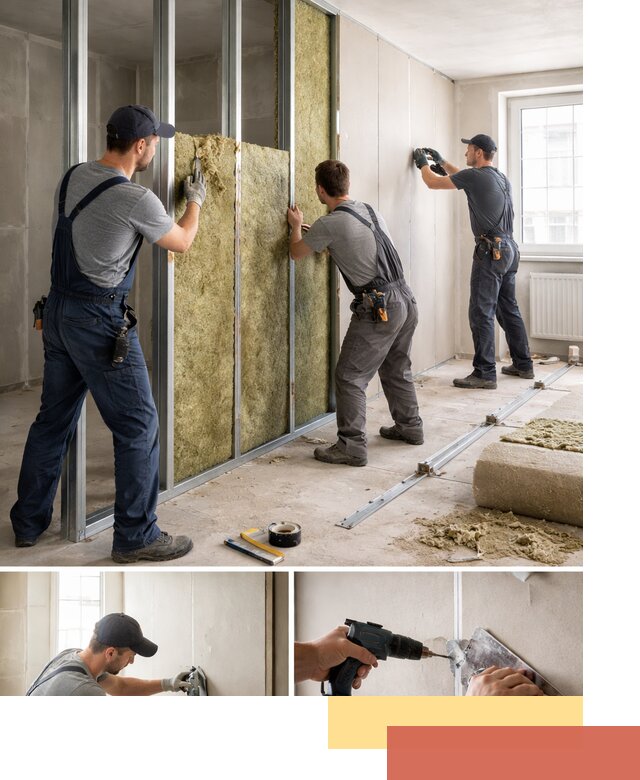 Перегородка из гипсокартона с шумоизоляцией в Сарове — монтаж под ключ