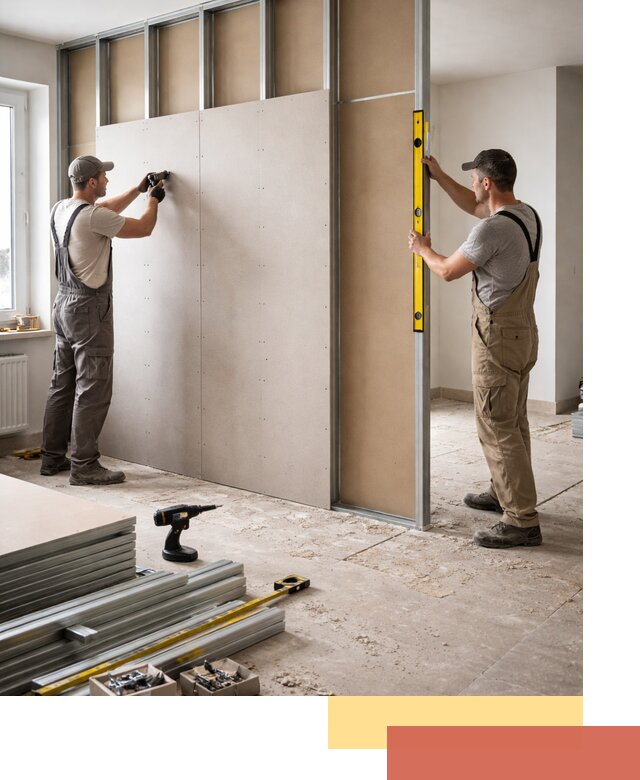 Зонирующая перегородка из гипсокартона под ключ в Сарове