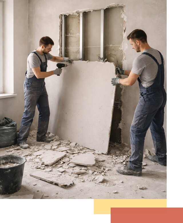 Демонтаж перегородки из гипсокартона в Сарове быстрый и аккуратный