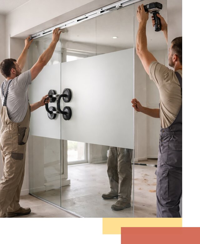 Матовые стеклянные перегородки под ключ в Сарове