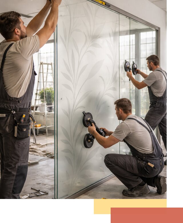 Стеклянные перегородки с рисунком на заказ в Сарове