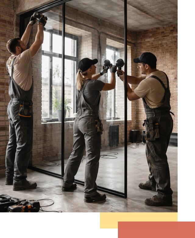 Стеклянные перегородки лофт — изготовление и монтаж в Сарове