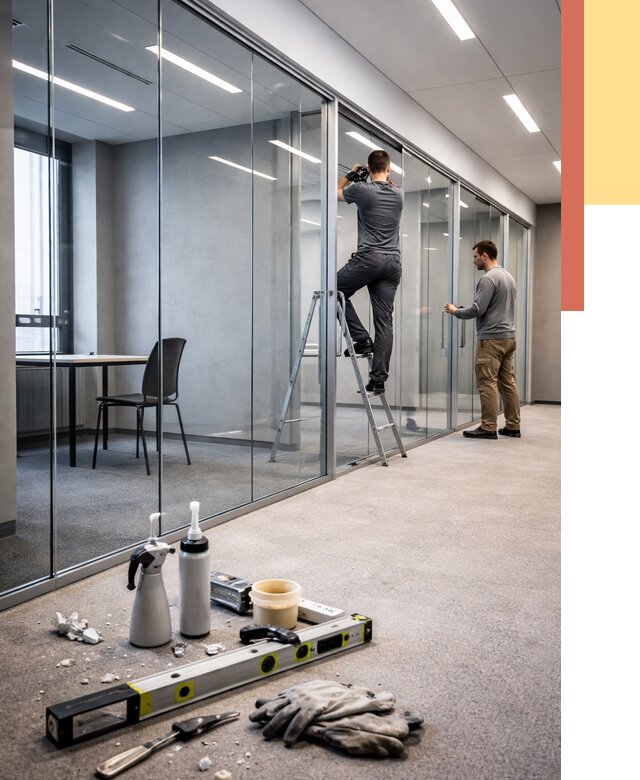 Стеклянные офисные перегородки в Сарове от 8853 руб. — монтаж и установка | ОТДЕЛОЧНИК-Сро