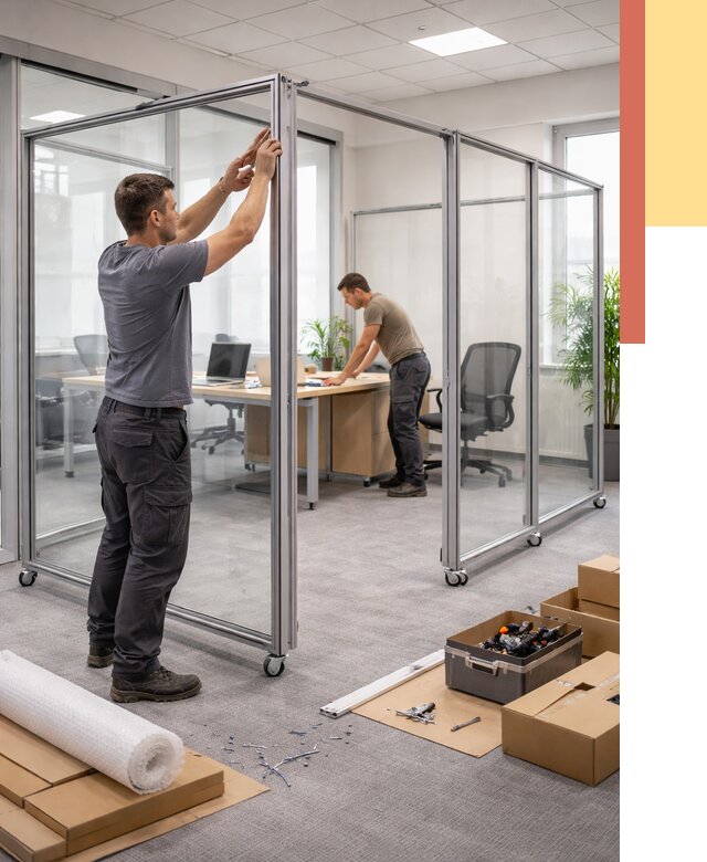 Мобильные офисные перегородки в Сарове от 13019 руб. — установка под ключ | ОТДЕЛОЧНИК-Сро