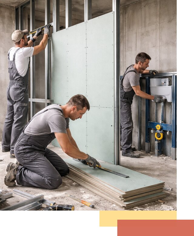 Монтаж и ремонт сантехнических перегородок в Сарове