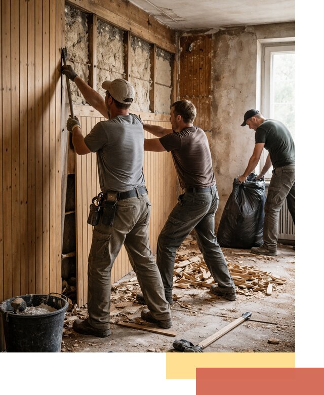 Демонтаж вагонки и вывоз материалов в Сарове