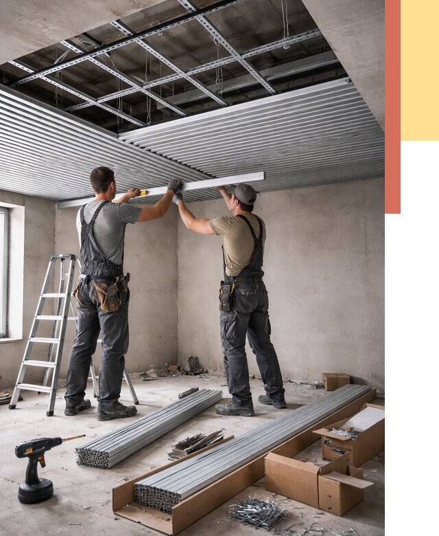 Монтаж реечного потолка в Сарове от 4687 руб. под ключ | ОТДЕЛОЧНИК-Сро