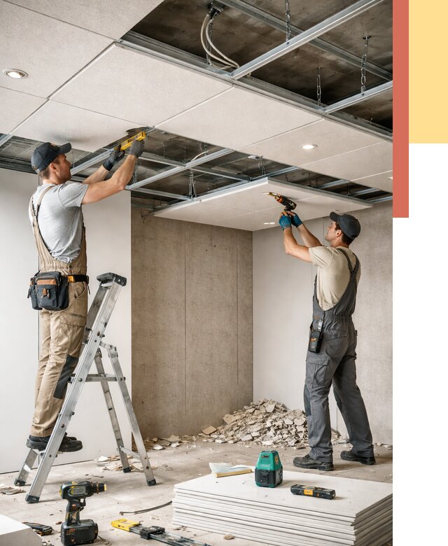 Монтаж акустического потолка в Сарове от 6770 руб/м2 — быстро и недорого | ОТДЕЛОЧНИК-Сро