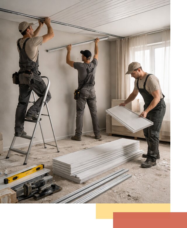 Монтаж потолка из ПВХ панелей в Сарове оперативно и качественно