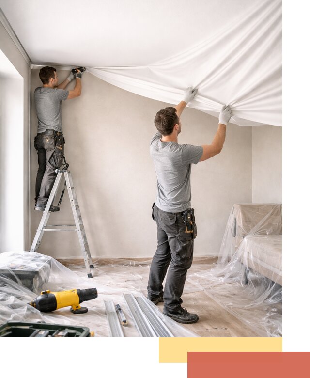 Монтаж тканевого натяжного потолка в Сарове недорого и быстро