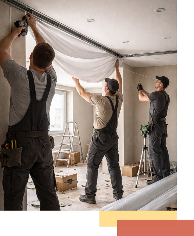 Монтаж парящего натяжного потолка под ключ в Сарове