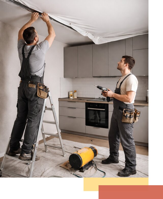 Монтаж натяжного потолка на кухне в Сарове