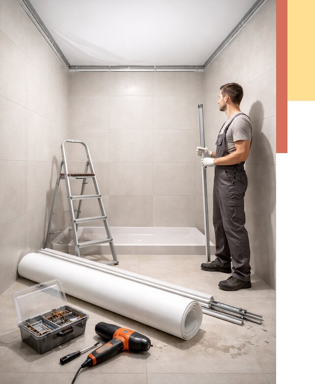 Монтаж натяжного потолка в санузле в Сарове от 1927 руб. — ОТДЕЛОЧНИК-Сро