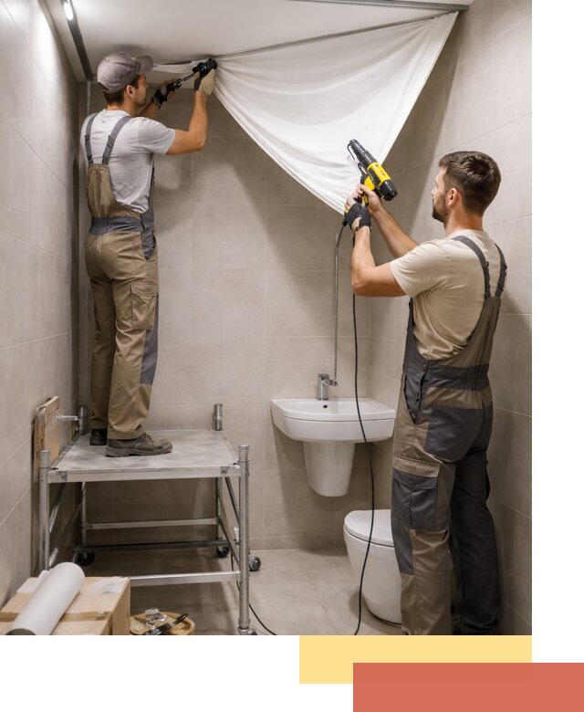 Монтаж натяжного потолка в санузле в Сарове