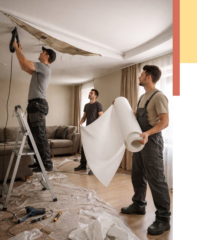 Замена полотна натяжного потолка в Сарове от 9894 руб. быстро и недорого | ОТДЕЛОЧНИК-Сро